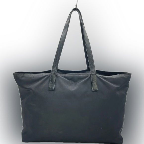 Prada Logo Tessuto Black Nylon and Leather Tote - Picture 3 of 15